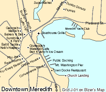 Map of downtown Meredith